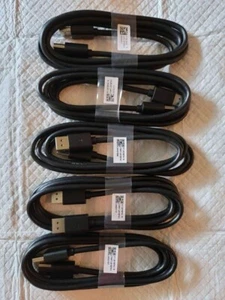 A LOT OF 5 DELL 6FT BLACK DISPLAYPORT MALE TO DISPLAYPORT MALE VIDEO CABLE KTJ8Y - Picture 1 of 3