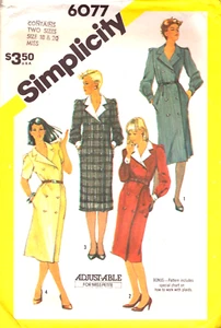 Simplicity 6077 ~ Misses/Petite Double Breasted Dress-Side Seam Pockets- 18 - 20 - Picture 1 of 4