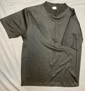 Vintage 50s 60s Sutton Mock Neck Black 100% Textured Acetate Men's Large - Picture 1 of 8