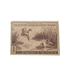 Vintage Federal Duck Stamp 1942 RW9 US Department Of The Interior Migratory Bird