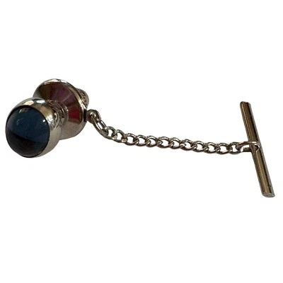 Prendedor de solapa estilo vintage de piedra azul de la década de 1990 accesorio de traje minimalista Foto 1 de 4