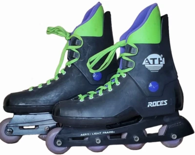 Patines en línea Roces ATH vintage verde púrpura con cordones talla 12 Foto 1 de 4