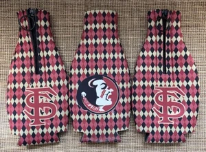 Lot of 3 Florida State Seminoles ( FSU ) Zip - Up Bottle Koozie - Picture 1 of 5