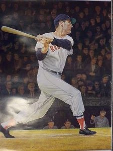 TED WILLIAMS HANDSIGNIERTES POSTER MIT COA - Bild 1 von 3