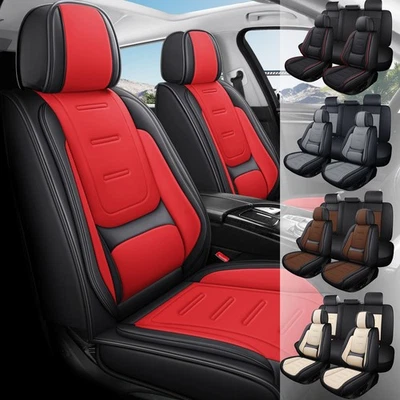 For TOYOTA Car Seat Cover Full Set NAPA Leather Front & Rear Protector Cushion - Image 1 of 4
