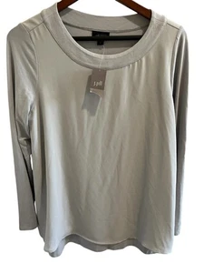 J.Jill Wearever Collection gray Stretch Tunic Pullover Overlay Long Slv Sz M NWT - Picture 1 of 9