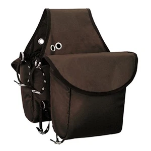 Bolsa de sillín de caballo de nailon aislada marrón tejedor 73WL cierres de gancho y bucle - Imagen 1 de 1
