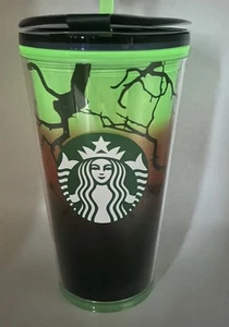 Bicchiere Halloween Starbucks Glow In The Dark 2022 16 oz alberi infestati tazza fredda - Foto 1 di 4