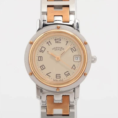 Clipper Hermès CL4.220 SS QZ Marfil-Cara 1 Eslabón Extra Foto 1 de 4