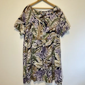 Hilo Hattie The Hawaiian 3X Muu Muu Breezy Midi Dress Resort Cruise Tropical - Picture 1 of 9