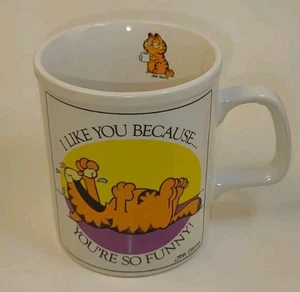 Garfield Coffee Mug "I Like You Because You're So Funny!” 1978 - Picture 1 of 7