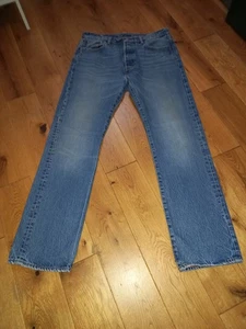 GENUINE! MENS LEVI 501 RED TAB STRAIGHT LEG BLUE JEANS W33 REG L32 EXCOND!! - Picture 1 of 8