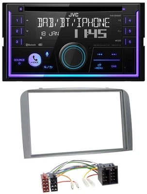 JVC MP3 USB 2DIN DAB Bluetooth CD Autoradio für Alfa Romeo 147 GT 00-10 silber - Bild 1 von 4