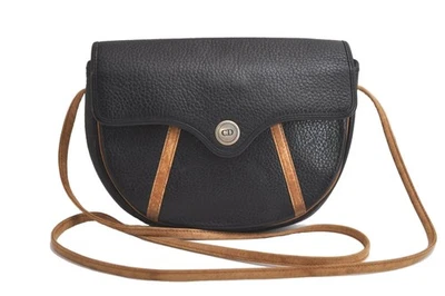 Auténtico Bolso Bandolera Christian Dior Vintage de Hombro Cuero Negro CD 4353N Foto 1 de 4