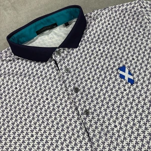 Greyson Polo Shirt Mens 2XL Purple Frogs Short Sleeve Golf Performance Tennis - Picture 1 of 12