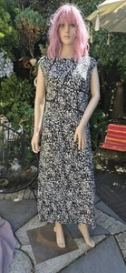 Topshop Dress ♧long monochrome size 12♧ ladder inserts to bodice ♧ crease free ♧ - Picture 1 of 17