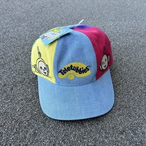 Vintage 1999 NWT Teletubbies Colorblock Youth Hat Embroidered Logo Characters - Picture 1 of 8