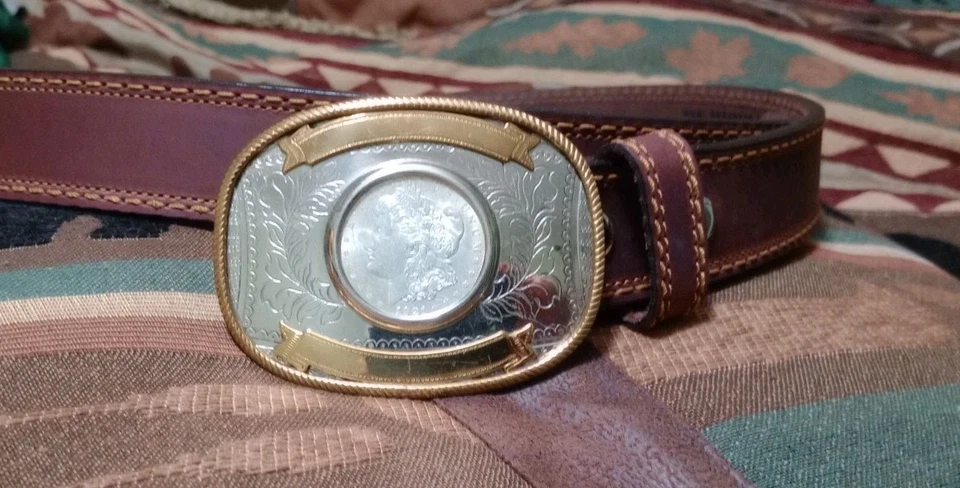 Morgan 1921 90% dólar de plata magnífico coleccionistas alemán hebilla de cinturón  Foto 1 de 4