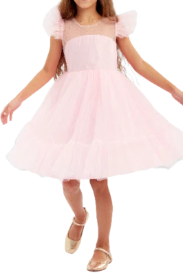 Vestido de Ceremonia Niña Rosa Pastel Ornella, Elegante y Cómodo, Alta Calidad - Imagen 1 de 4