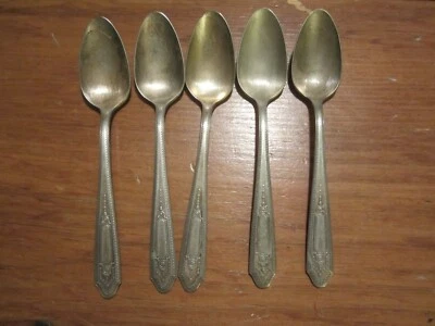 Set of 5 N.S. Co. 1887 National Silver Co Martinique C.1934 Teaspoons - Image 1 of 4