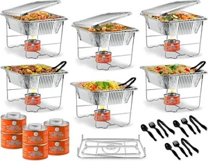 Disposable Chafing Dish Buffet Set Foldable Rack Food Warmers for Parties & BBQ - Picture 1 of 7