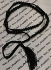 CLEARANCE 2 x Beautiful Black Long Boho Beaded Tassel Braided Necklace Gift