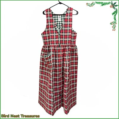 Vintage 1980s Dogwood Lane LONG CHRISTMAS JUMPER w/ Ceramic Buttons -  Size M - Image 1 of 4