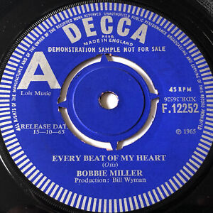  Bobbie Miller ‎– Every Beat Of My Heart - 7" Promo Decca ‎F.12252- Pop