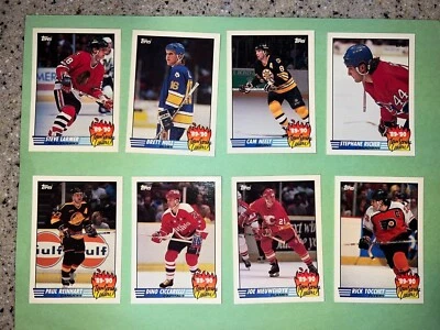 1990-91 TOPPS GLOSSY TEAM SCORING LEADERS INSERT HOCKEY CARDS YOU CHOOSE NHL FS - Image 1 of 3