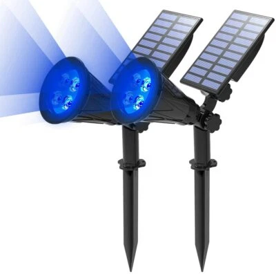 2X LEDS Solarleuchte Strahler Solarstrahler Gartenlampe Spotlight Erdspieß - Bild 1 von 4