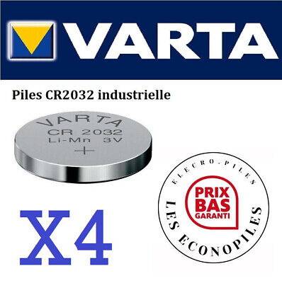 Lot De 4 Piles Boutons CR2032 Industrielle Varta 3V Lithium Pile CR 2032 DL2032 • 3.38€