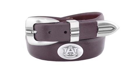 Zeppelin Products Inc. NCAA Auburn Tigers Tip Leather Concho Belt Brown 38 Cover