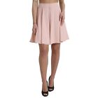 DOLCE &amp; GABBANA Skirt Pink High Waist Pleated A-line Mini IT46/US12/XL 900usd