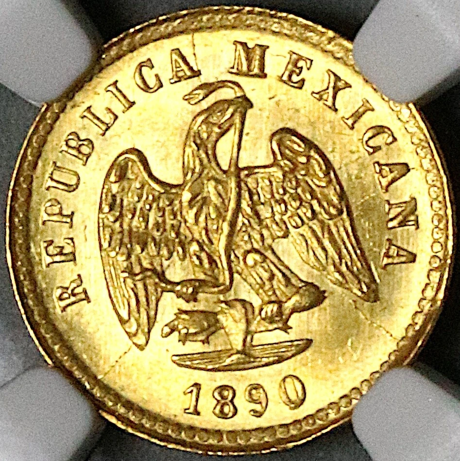 1890-Zs NGC MS 63 Mexico Gold 1 Peso Zacatecas 738 Minted Rare Coin (25020802C) - Image 1 of 4