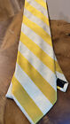 Cravate à encolure carotte et gibbs pour hommes à rayures jaunes 58x4 faite main dans le Colorado EUC