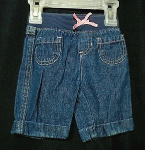 BABY GIRLS JUMPING BEANS SHORTS - BLUE DENIM - 9 MONTHS - Picture 1 of 2