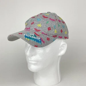 Girls DC Superhero Hat Be Awesome Gray w/ Superhero Symbols Wonder Woman Batman - Picture 1 of 12