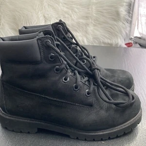 Timberland Classic Premium Waterproof Black Suede Boots Shoes Youth Size Us 6 - Bild 1 von 5