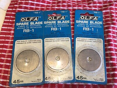 3 Pc Olds Rotary Cutter Spare Blade RB-1   RTY-2/G   45mm New In Sealed Pkg • 19.74€