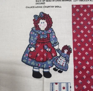 Parche de harapienta para niños muñeca Calico Annie panel de tela corte y resortes de costura - Imagen 1 de 5