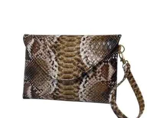 Genuine Python Snake Leather Clutch Bag - Picture 1 of 5