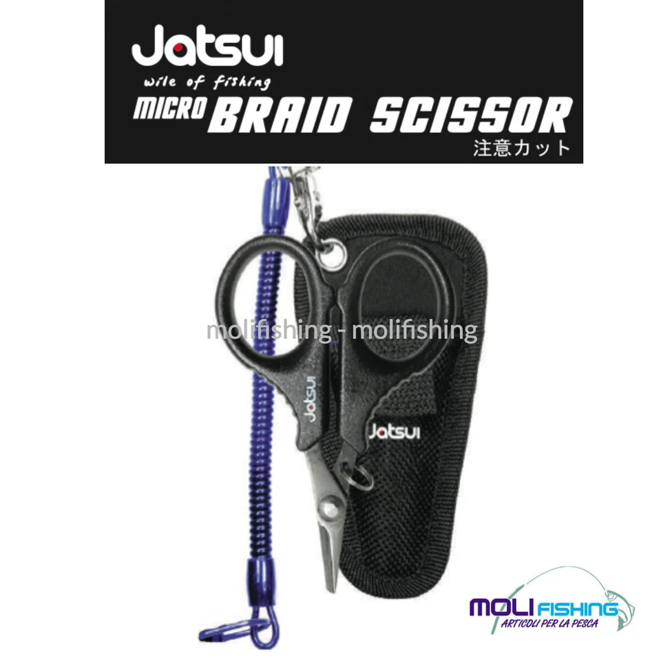 FORBICE DA PESCA PER BRAID JATSUI MICRO BRAID SWISSOR CON LACCIO E ASTUCCIO NEW - Immagine 1 di 1