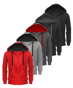  New Plain Mens Hoodie Fleece Pullover & Zip Jacket Sweatshirt Hooded Top XS-3XL - Picture 1 of 12