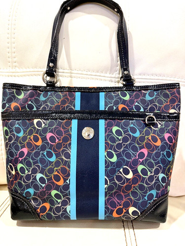 BORSA A TRACOLLA BORSA A MANO COACH SIG NATURE CHELSEA BLU NAVY MULTI F15139