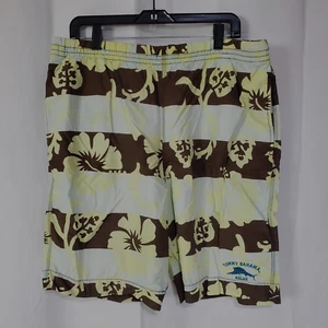 TOMMY BAHAMA RELAX Mens SZ L Lined Drawstring Swim Trunks Shorts Aloha Print - Picture 1 of 6