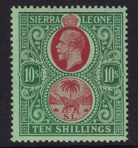 Sierra Leona 1912 GV 10/- SG127 montado sin montar o nunca montado gato £120 - Imagen 1 de 2