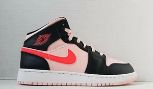 Nike Air Jordan 1 Mid GS Atmosphere Negro Infrarrojo 554725-604 Talla 6y - Imagen 1 de 9