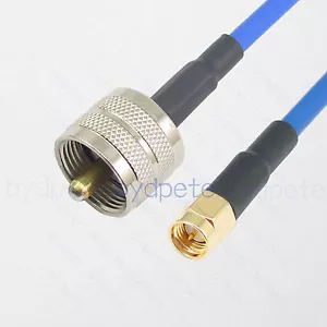 PL259 UHF male to SMA male Coaxial Cable RG402 Semi-Flexible RG-402 Low Loss Lot - Picture 1 of 7