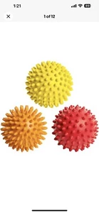 OCTOROX Spiky Massage Balls for Feet, Back, Hands, Muscles - 3 Soft to Firm Spik - Picture 1 of 9