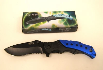 FROST CUTLERY Flip N Stick 4.5" Pocket Knife 18-412BL NOS - Image 1 of 4